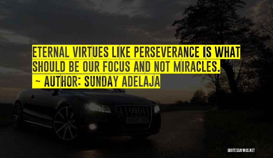 Sunday Adelaja Quotes: Eternal Virtues Like Perseverance Is What Should Be Our Focus And Not Miracles.