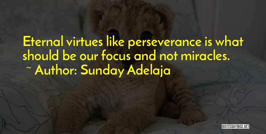 Sunday Adelaja Quotes: Eternal Virtues Like Perseverance Is What Should Be Our Focus And Not Miracles.