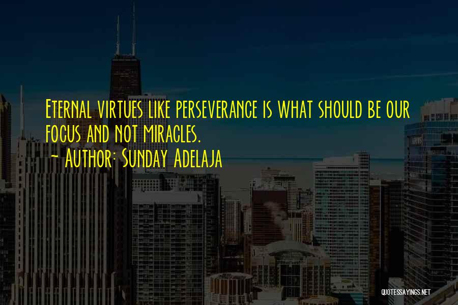 Sunday Adelaja Quotes: Eternal Virtues Like Perseverance Is What Should Be Our Focus And Not Miracles.