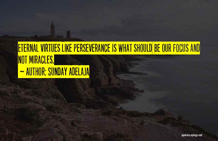 Sunday Adelaja Quotes: Eternal Virtues Like Perseverance Is What Should Be Our Focus And Not Miracles.