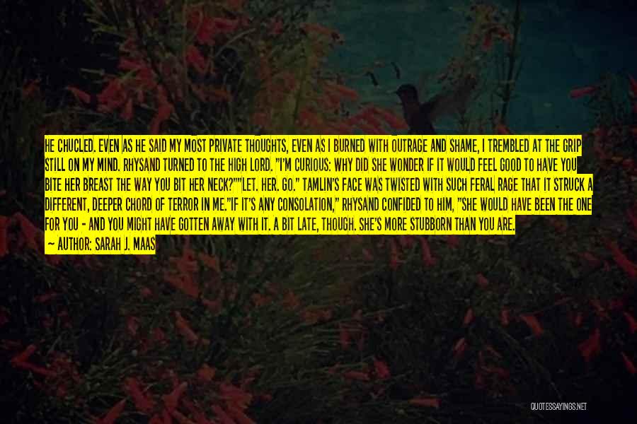 Sarah J. Maas Quotes: He Chucled. Even As He Said My Most Private Thoughts, Even As I Burned With Outrage And Shame, I Trembled