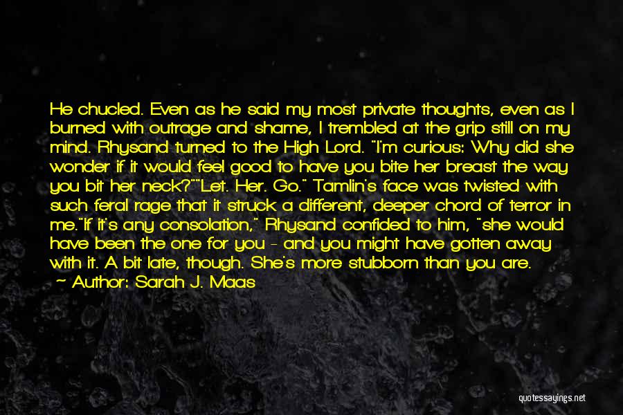 Sarah J. Maas Quotes: He Chucled. Even As He Said My Most Private Thoughts, Even As I Burned With Outrage And Shame, I Trembled