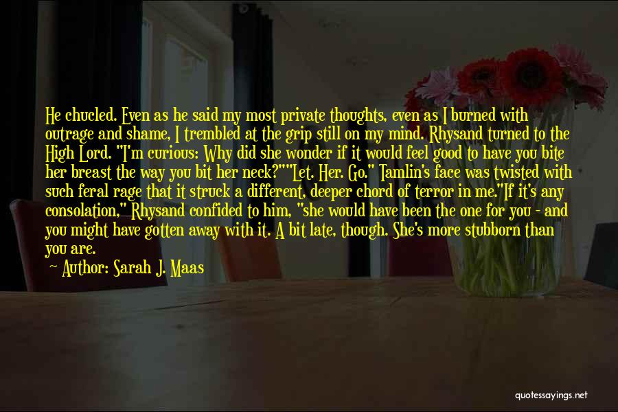 Sarah J. Maas Quotes: He Chucled. Even As He Said My Most Private Thoughts, Even As I Burned With Outrage And Shame, I Trembled