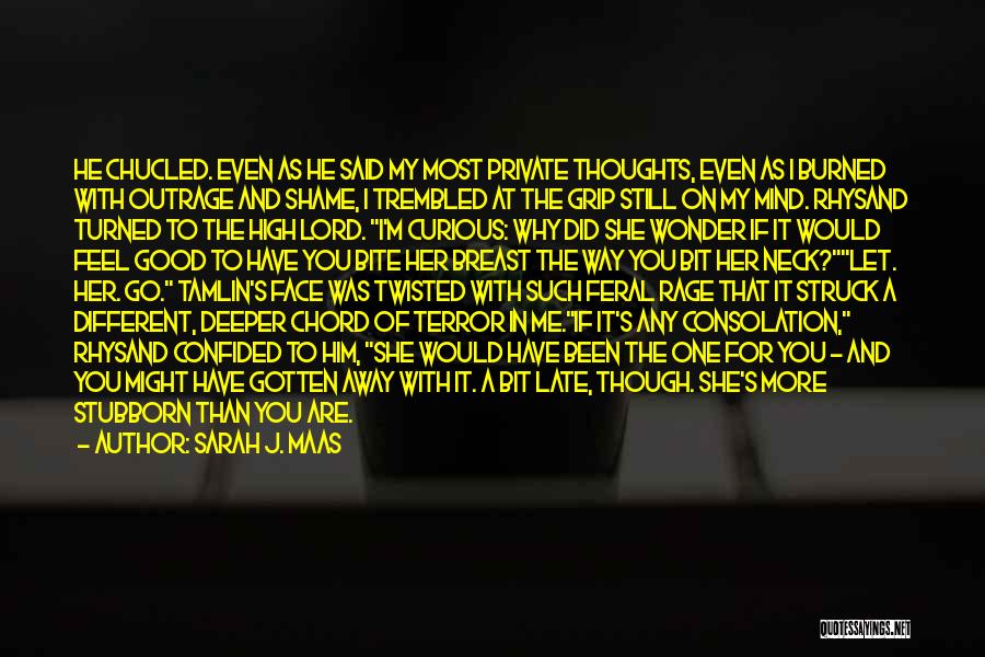 Sarah J. Maas Quotes: He Chucled. Even As He Said My Most Private Thoughts, Even As I Burned With Outrage And Shame, I Trembled