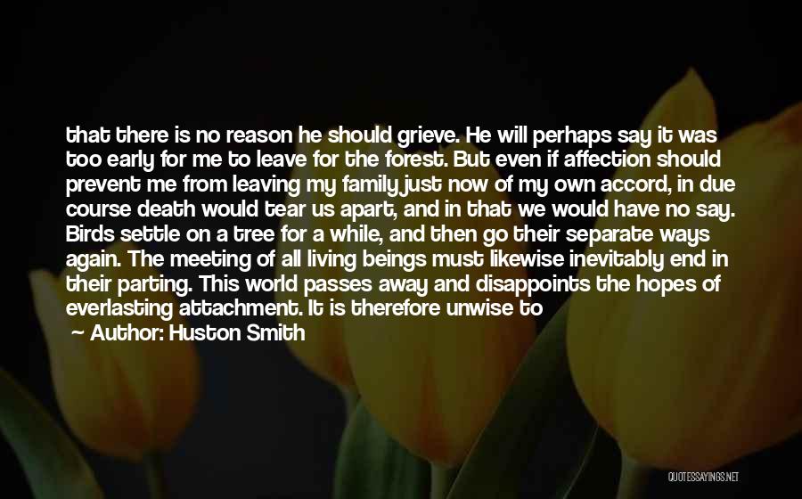 Huston Smith Quotes: That There Is No Reason He Should Grieve. He Will Perhaps Say It Was Too Early For Me To Leave