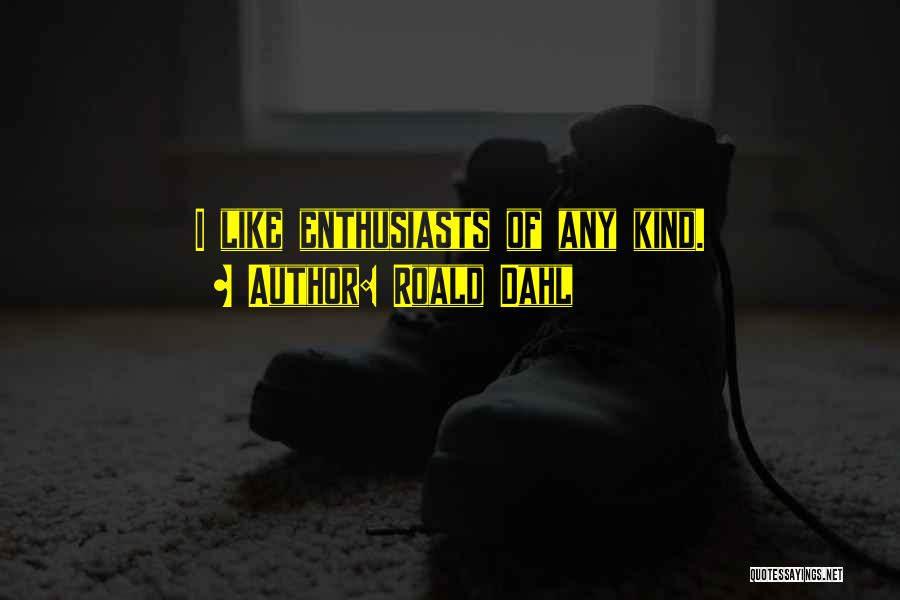 Roald Dahl Quotes: I Like Enthusiasts Of Any Kind.