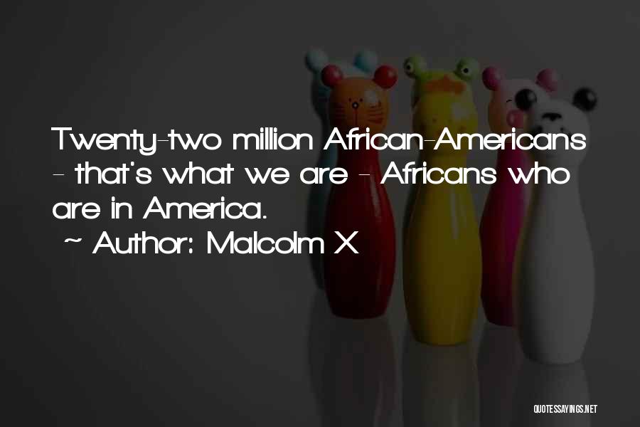 Malcolm X Quotes: Twenty-two Million African-americans - That's What We Are - Africans Who Are In America.