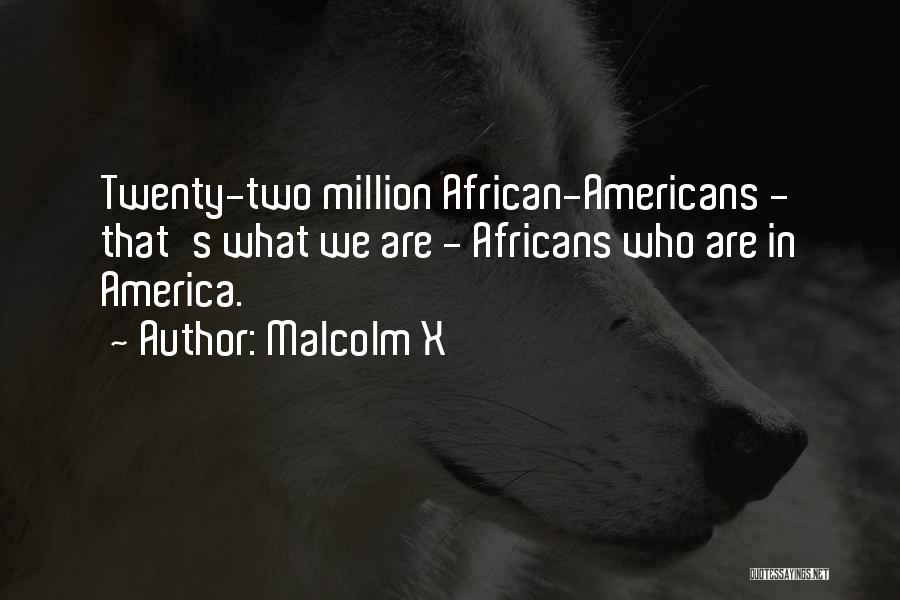 Malcolm X Quotes: Twenty-two Million African-americans - That's What We Are - Africans Who Are In America.
