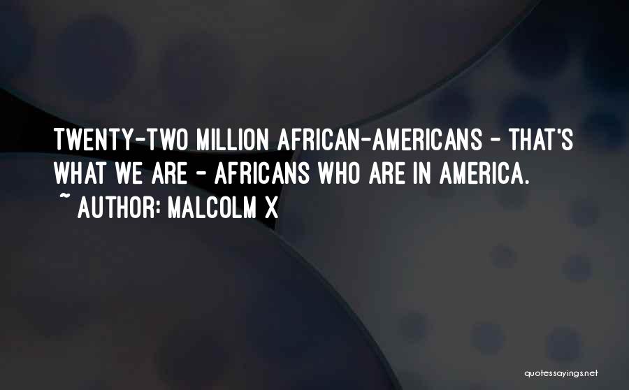 Malcolm X Quotes: Twenty-two Million African-americans - That's What We Are - Africans Who Are In America.