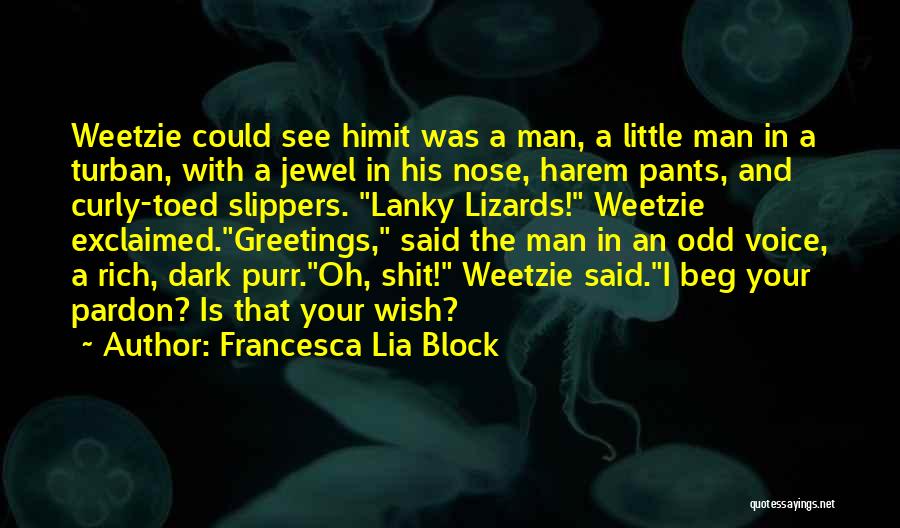 Francesca Lia Block Quotes: Weetzie Could See Himit Was A Man, A Little Man In A Turban, With A Jewel In His Nose, Harem