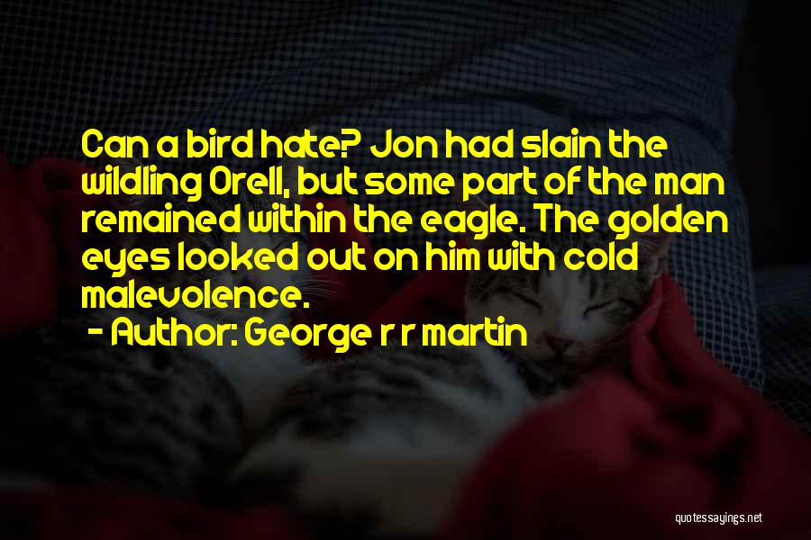George R R Martin Quotes: Can A Bird Hate? Jon Had Slain The Wildling Orell, But Some Part Of The Man Remained Within The Eagle.