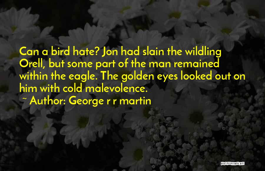 George R R Martin Quotes: Can A Bird Hate? Jon Had Slain The Wildling Orell, But Some Part Of The Man Remained Within The Eagle.