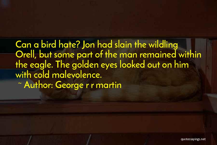 George R R Martin Quotes: Can A Bird Hate? Jon Had Slain The Wildling Orell, But Some Part Of The Man Remained Within The Eagle.