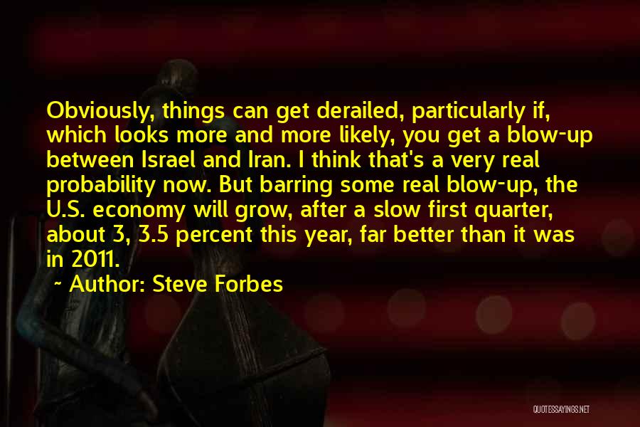 Steve Forbes Quotes: Obviously, Things Can Get Derailed, Particularly If, Which Looks More And More Likely, You Get A Blow-up Between Israel And