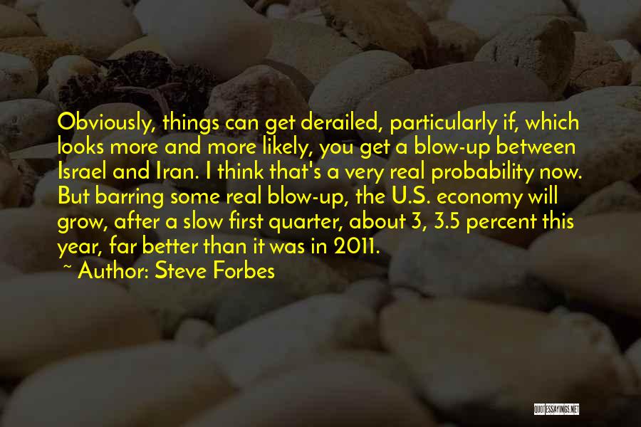 Steve Forbes Quotes: Obviously, Things Can Get Derailed, Particularly If, Which Looks More And More Likely, You Get A Blow-up Between Israel And