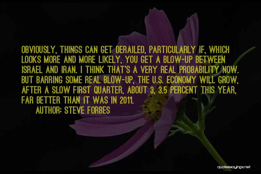 Steve Forbes Quotes: Obviously, Things Can Get Derailed, Particularly If, Which Looks More And More Likely, You Get A Blow-up Between Israel And