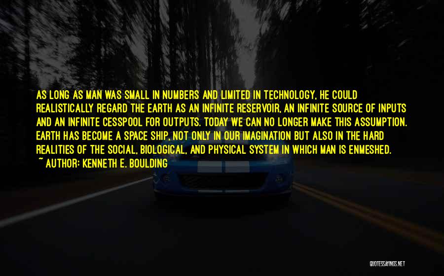 Kenneth E. Boulding Quotes: As Long As Man Was Small In Numbers And Limited In Technology, He Could Realistically Regard The Earth As An
