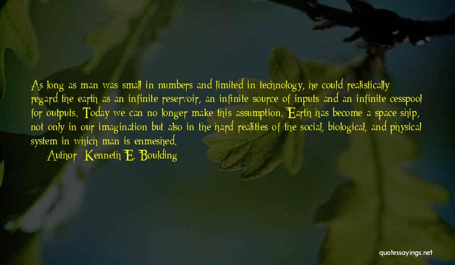 Kenneth E. Boulding Quotes: As Long As Man Was Small In Numbers And Limited In Technology, He Could Realistically Regard The Earth As An