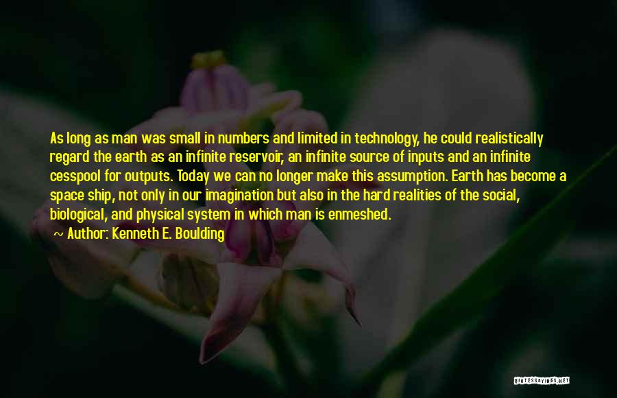 Kenneth E. Boulding Quotes: As Long As Man Was Small In Numbers And Limited In Technology, He Could Realistically Regard The Earth As An