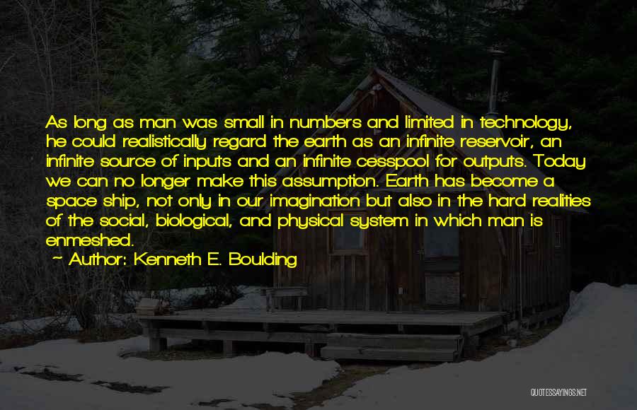 Kenneth E. Boulding Quotes: As Long As Man Was Small In Numbers And Limited In Technology, He Could Realistically Regard The Earth As An