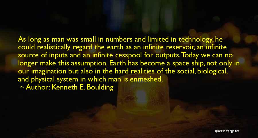 Kenneth E. Boulding Quotes: As Long As Man Was Small In Numbers And Limited In Technology, He Could Realistically Regard The Earth As An