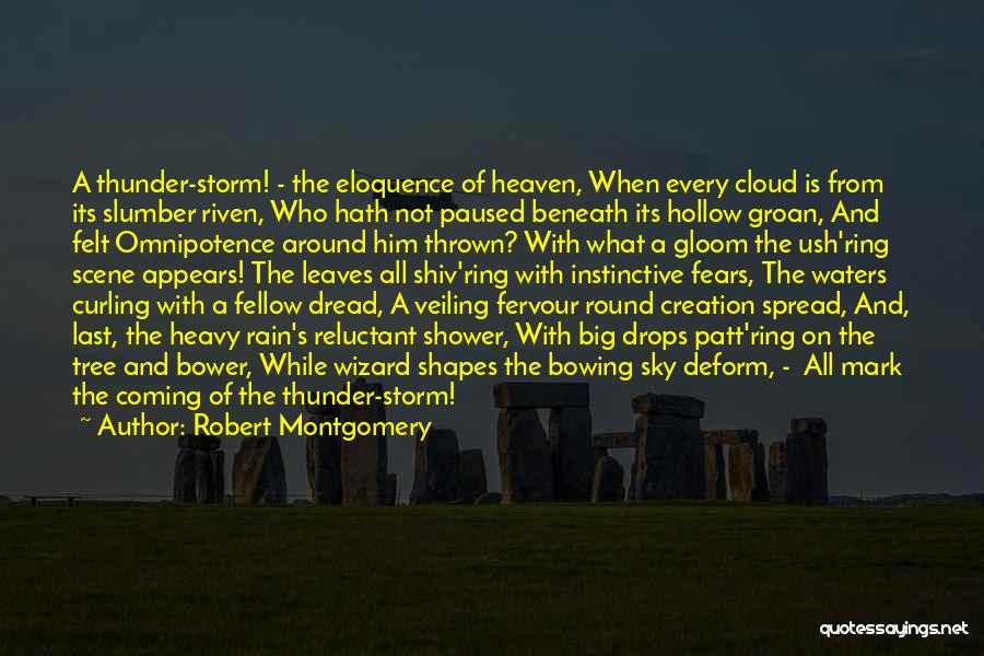 Robert Montgomery Quotes: A Thunder-storm! - The Eloquence Of Heaven, When Every Cloud Is From Its Slumber Riven, Who Hath Not Paused Beneath
