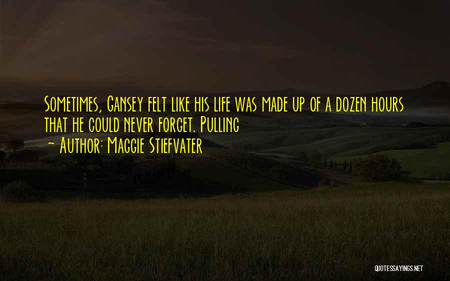 Maggie Stiefvater Quotes: Sometimes, Gansey Felt Like His Life Was Made Up Of A Dozen Hours That He Could Never Forget. Pulling