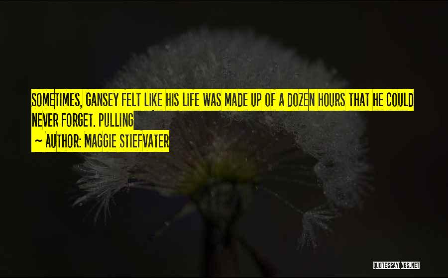 Maggie Stiefvater Quotes: Sometimes, Gansey Felt Like His Life Was Made Up Of A Dozen Hours That He Could Never Forget. Pulling