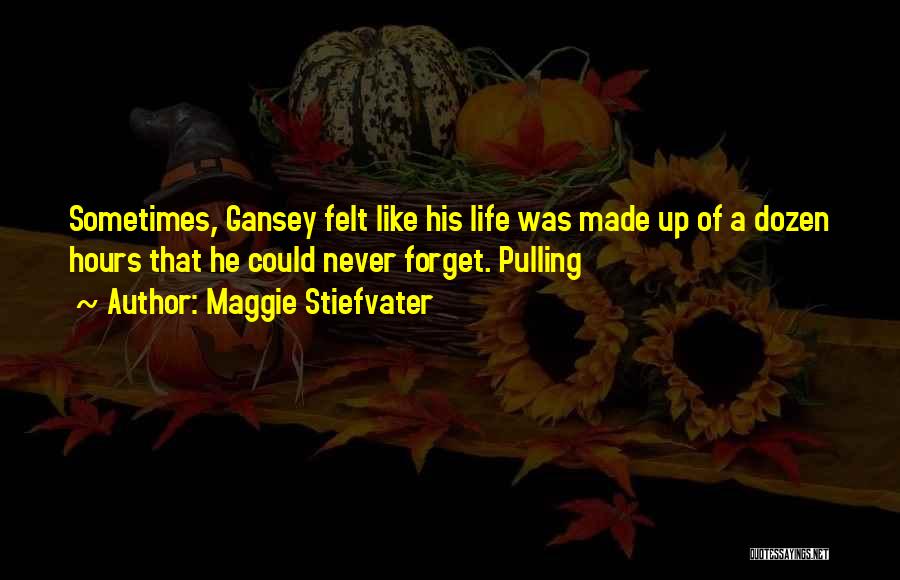 Maggie Stiefvater Quotes: Sometimes, Gansey Felt Like His Life Was Made Up Of A Dozen Hours That He Could Never Forget. Pulling