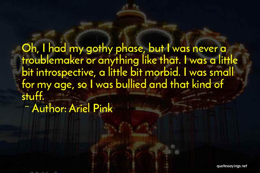 Ariel Pink Quotes: Oh, I Had My Gothy Phase, But I Was Never A Troublemaker Or Anything Like That. I Was A Little