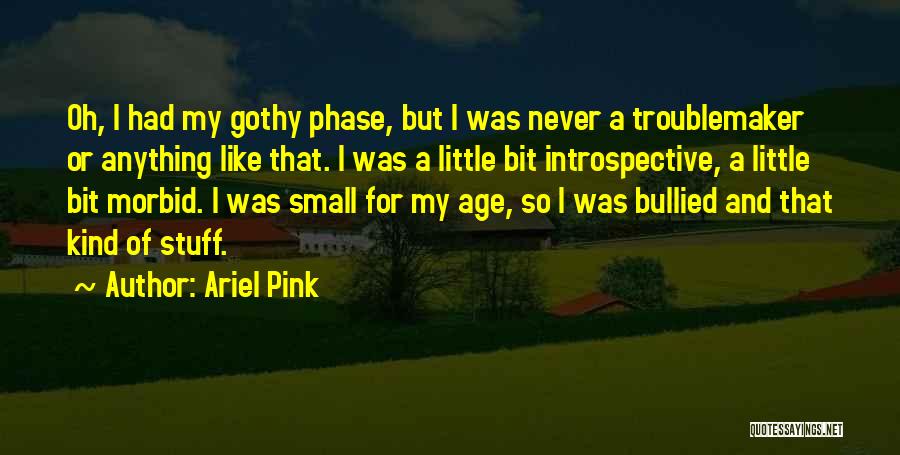 Ariel Pink Quotes: Oh, I Had My Gothy Phase, But I Was Never A Troublemaker Or Anything Like That. I Was A Little