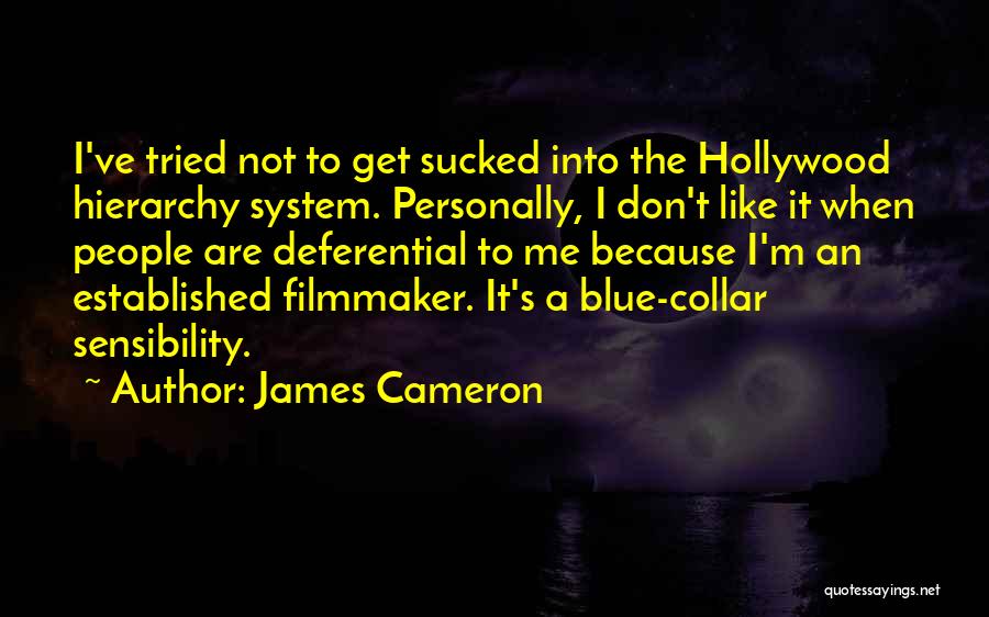 James Cameron Quotes: I've Tried Not To Get Sucked Into The Hollywood Hierarchy System. Personally, I Don't Like It When People Are Deferential