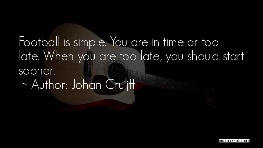 Johan Cruijff Quotes: Football Is Simple. You Are In Time Or Too Late. When You Are Too Late, You Should Start Sooner.