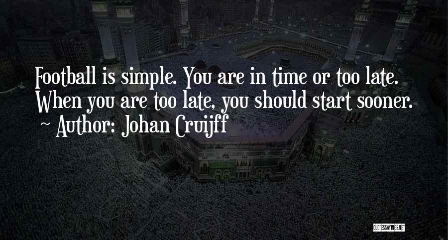 Johan Cruijff Quotes: Football Is Simple. You Are In Time Or Too Late. When You Are Too Late, You Should Start Sooner.