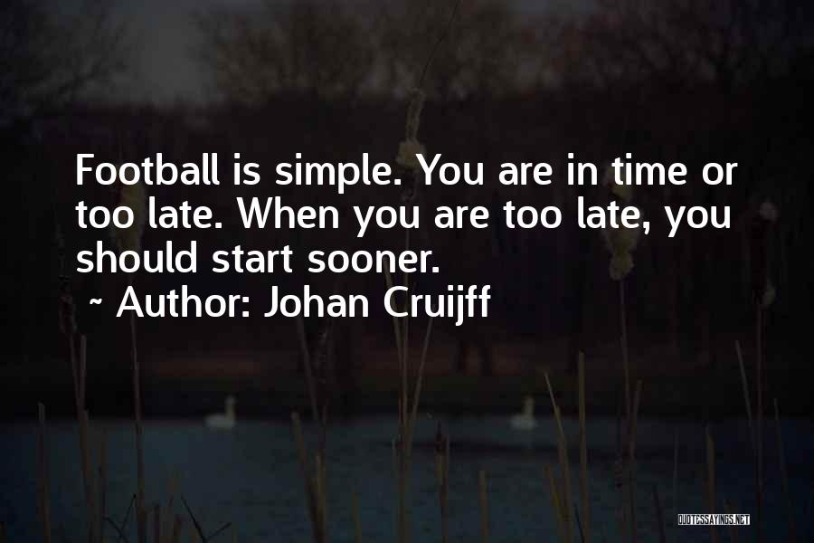 Johan Cruijff Quotes: Football Is Simple. You Are In Time Or Too Late. When You Are Too Late, You Should Start Sooner.