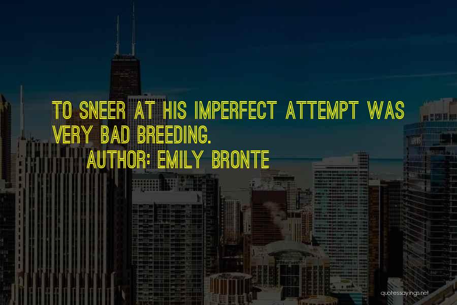 Emily Bronte Quotes: To Sneer At His Imperfect Attempt Was Very Bad Breeding.