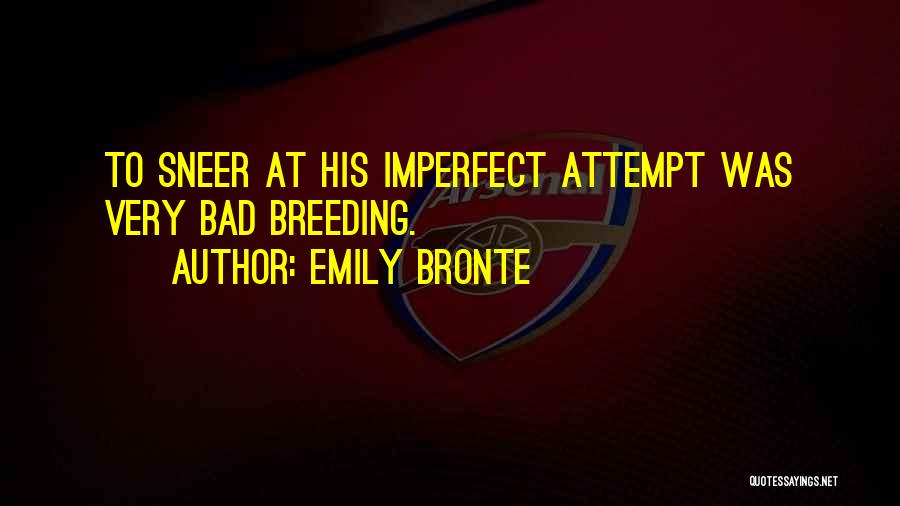 Emily Bronte Quotes: To Sneer At His Imperfect Attempt Was Very Bad Breeding.