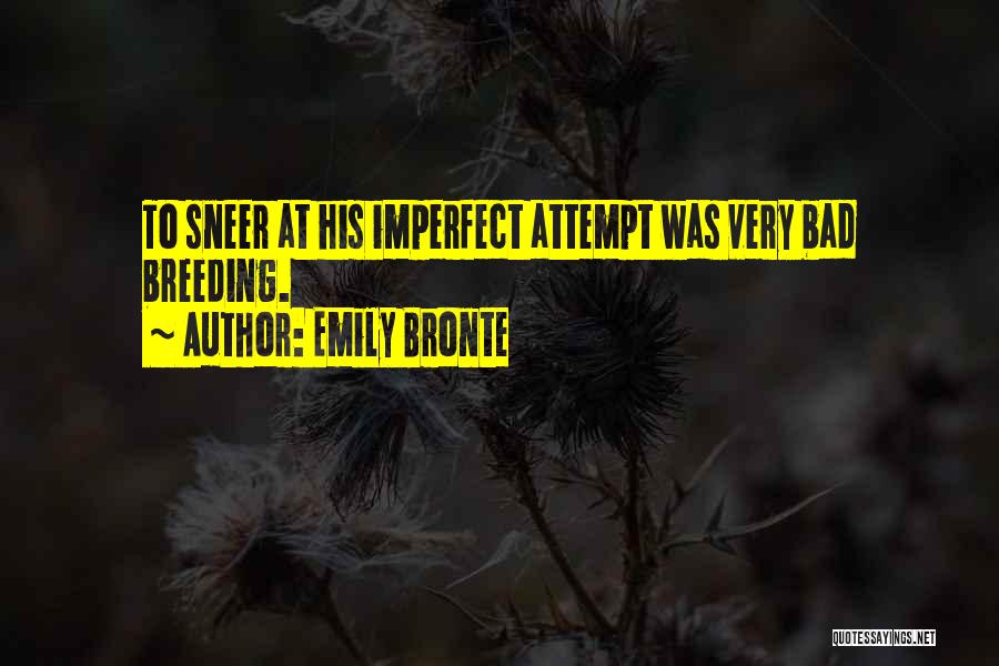 Emily Bronte Quotes: To Sneer At His Imperfect Attempt Was Very Bad Breeding.