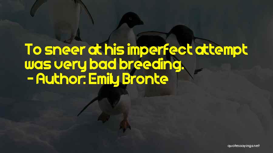 Emily Bronte Quotes: To Sneer At His Imperfect Attempt Was Very Bad Breeding.