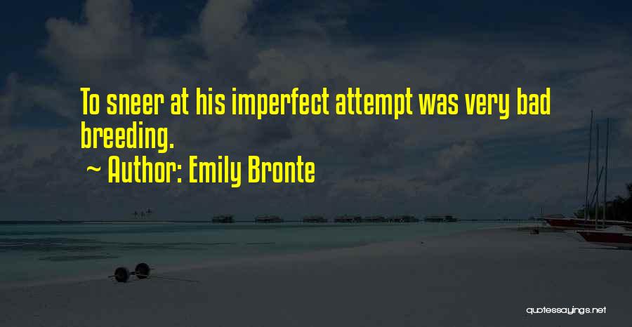 Emily Bronte Quotes: To Sneer At His Imperfect Attempt Was Very Bad Breeding.