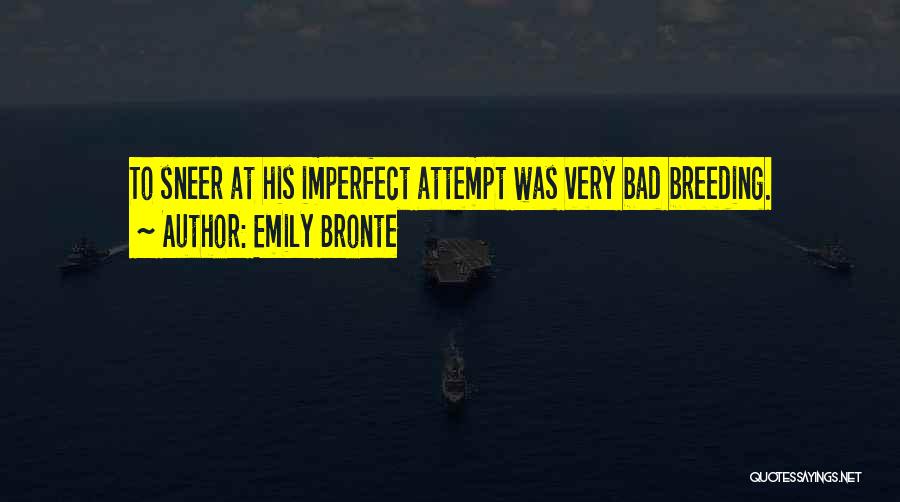 Emily Bronte Quotes: To Sneer At His Imperfect Attempt Was Very Bad Breeding.