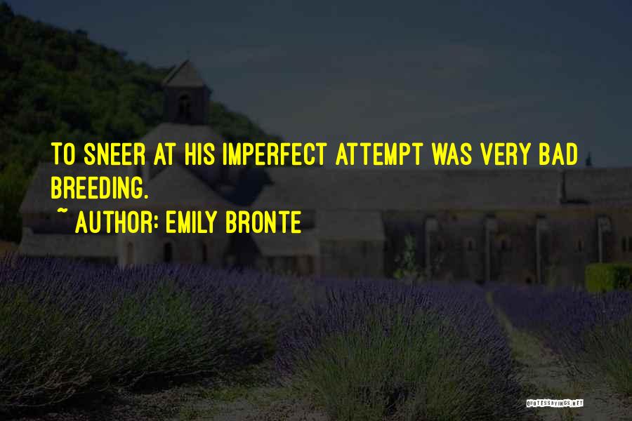 Emily Bronte Quotes: To Sneer At His Imperfect Attempt Was Very Bad Breeding.