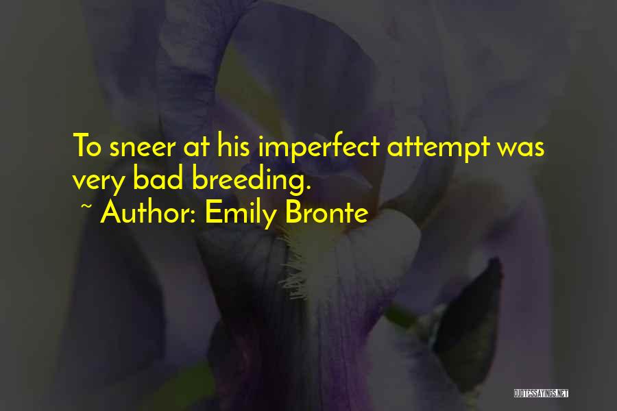 Emily Bronte Quotes: To Sneer At His Imperfect Attempt Was Very Bad Breeding.