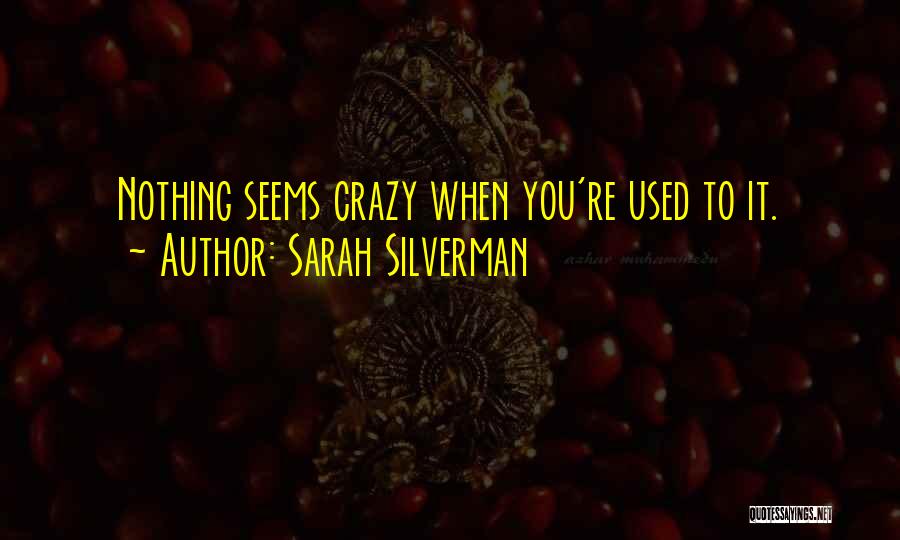 Sarah Silverman Quotes: Nothing Seems Crazy When You're Used To It.