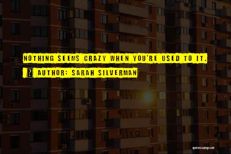 Sarah Silverman Quotes: Nothing Seems Crazy When You're Used To It.