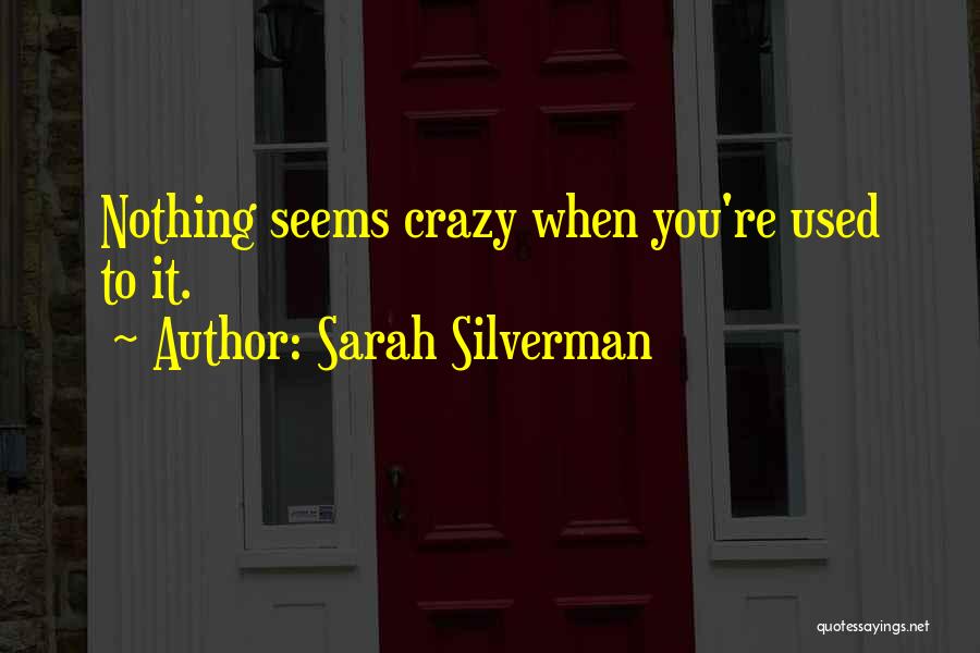 Sarah Silverman Quotes: Nothing Seems Crazy When You're Used To It.