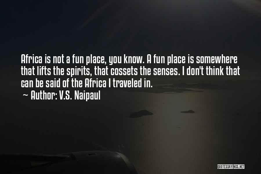 V.S. Naipaul Quotes: Africa Is Not A Fun Place, You Know. A Fun Place Is Somewhere That Lifts The Spirits, That Cossets The