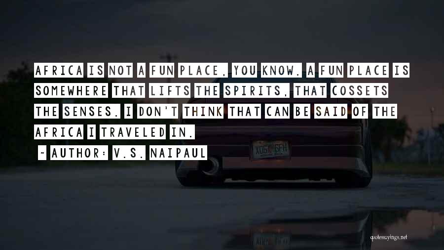 V.S. Naipaul Quotes: Africa Is Not A Fun Place, You Know. A Fun Place Is Somewhere That Lifts The Spirits, That Cossets The