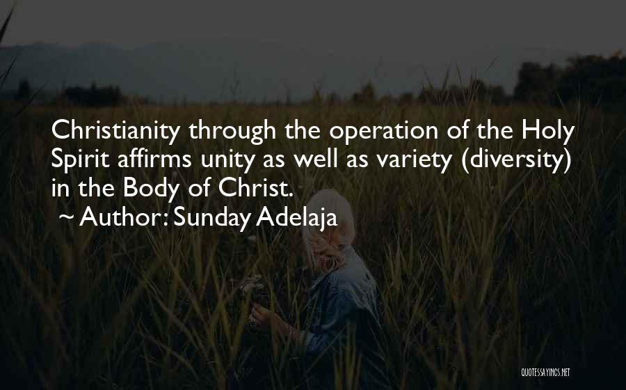 Sunday Adelaja Quotes: Christianity Through The Operation Of The Holy Spirit Affirms Unity As Well As Variety (diversity) In The Body Of Christ.