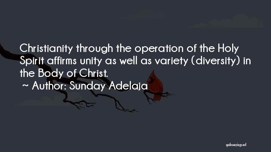 Sunday Adelaja Quotes: Christianity Through The Operation Of The Holy Spirit Affirms Unity As Well As Variety (diversity) In The Body Of Christ.